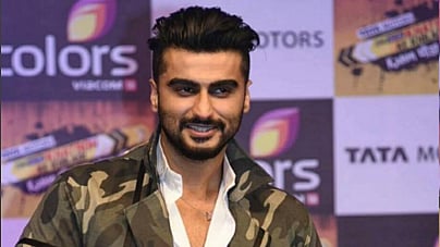 Arjun Kapoor at the press conference of <i>Khatron Ke Khiladi</i> (Photo courtesy: <a href="https://instagram.com/p/9bca3ViCSo/?tagged=khatronkekhiladi">Instagram/teamarjun</a>)