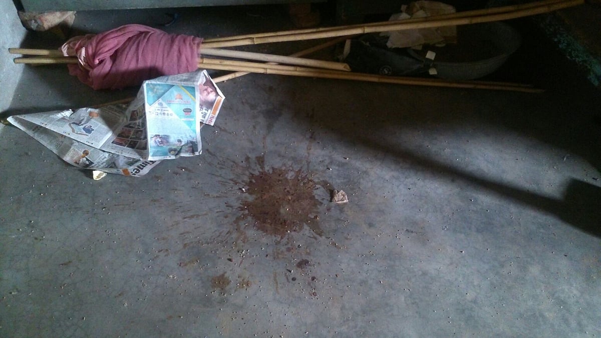 Blood spattered on Mohammad Akhlaq’s bedroom floor point to a painful struggle. (Photo: <b>The Quint</b>)