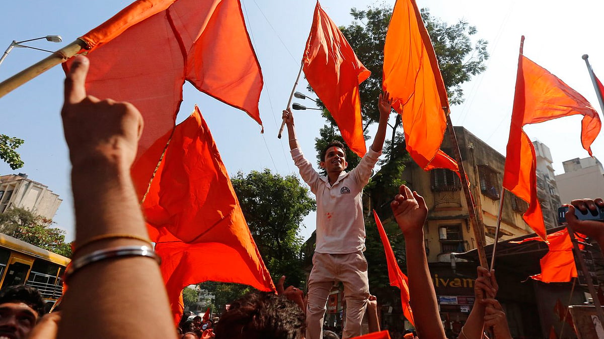 Shiv Sena activists during a protest. (Photo: Reuters)