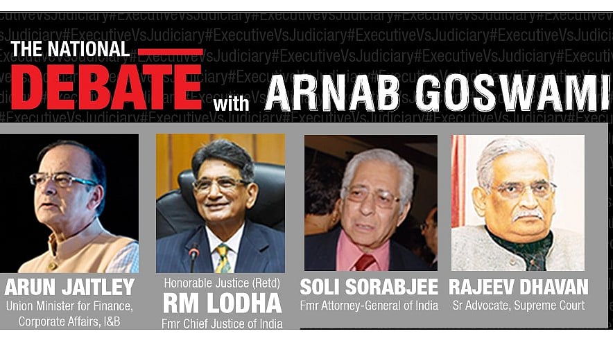The screenshot of Times Now’s ‘The National Debate’.