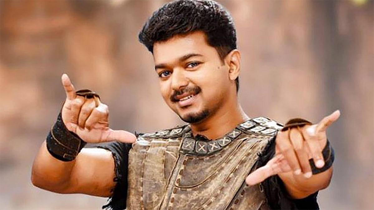 Vijay in a still from <i>Puli</i>