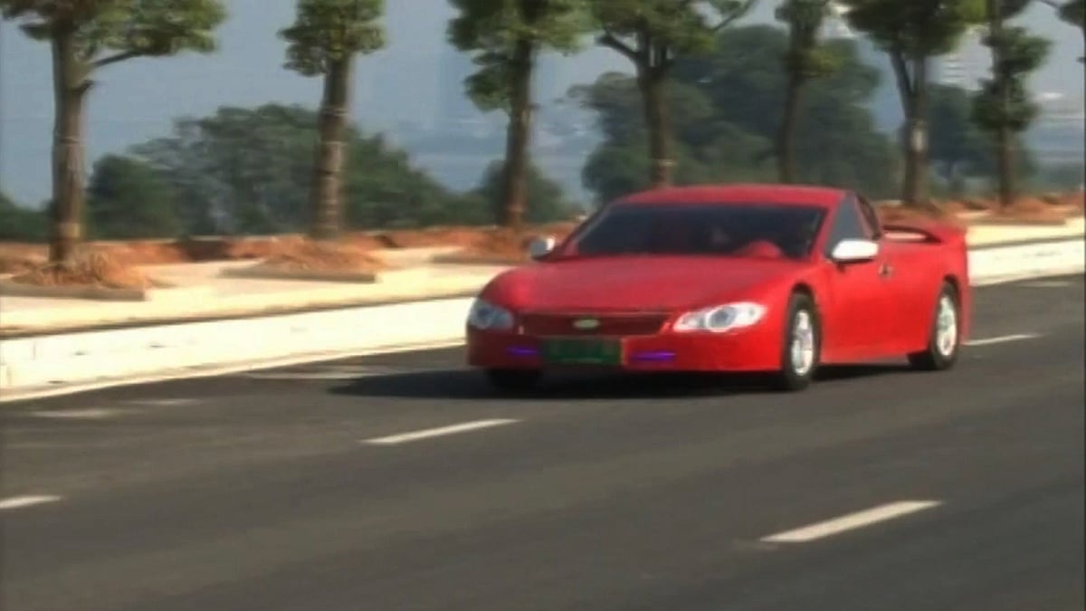 A primary school teacher in China has hand-built a sports car from scratch. (Photo: AP/Newsflare screengrab)