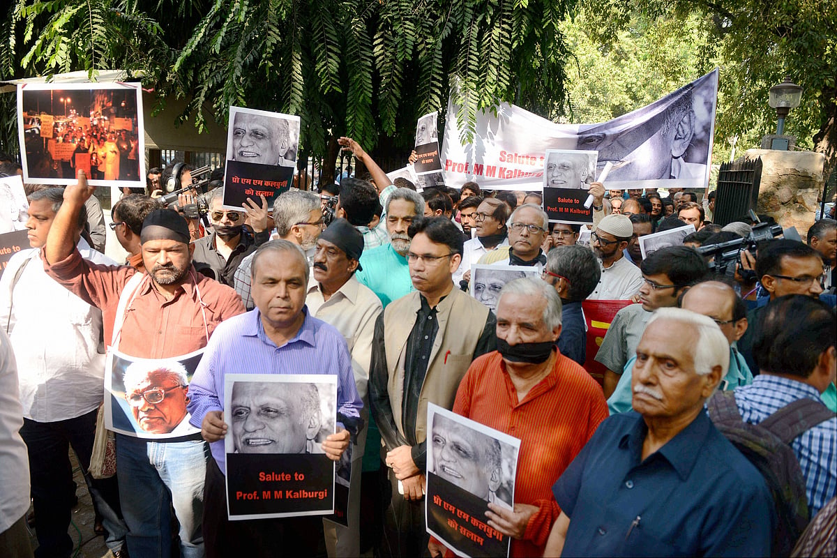 Writers protest against religious intolerance in Delhi. (Photo: PTI)