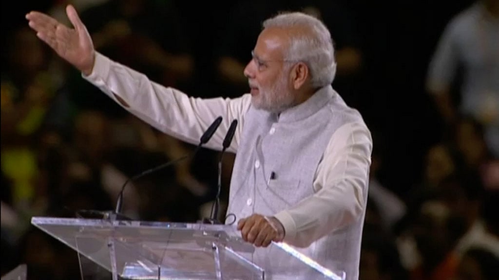 PM Modi addresses Indian diaspora at the Singapore Expo. (Photo: ANI)