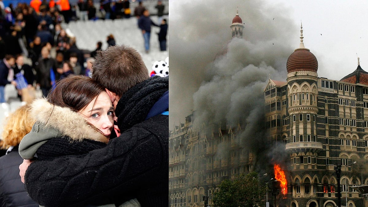 Stade de France Stadium after the Paris terror attack and the Taj Hotel after the Mumbai 26/11 terror attack. (Photo: AP/Reuters)