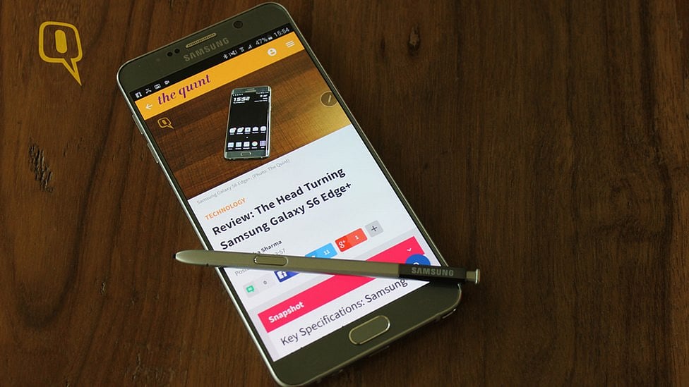 Samsung Galaxy Note 5. (Photo: <b>The Quint</b>)