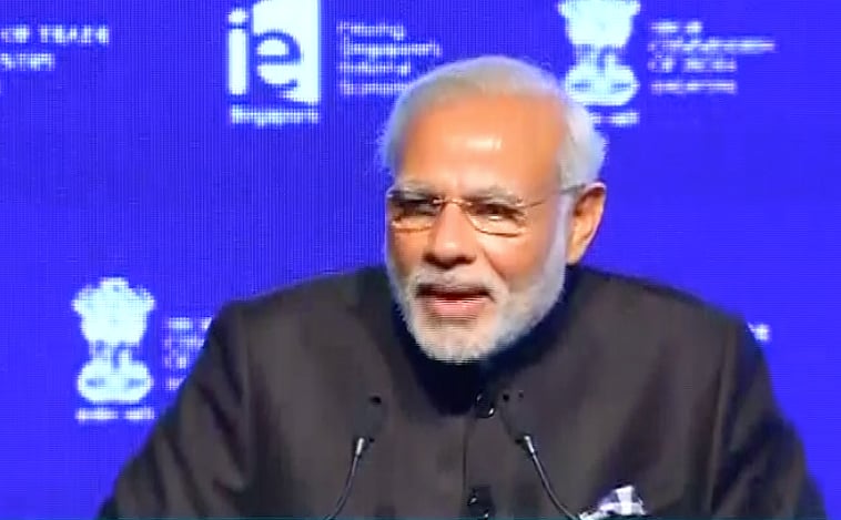 Speaking at the India Singapore Economic Convention, Modi said that the GST regime would be rolled out in 2016. (Photo: ANI screengrab)