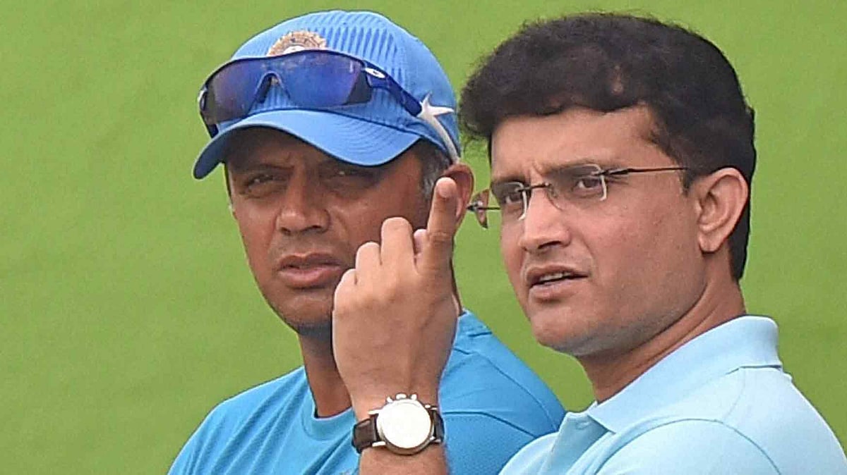 File picture of Rahul Dravid and Sourav Ganguly (right).