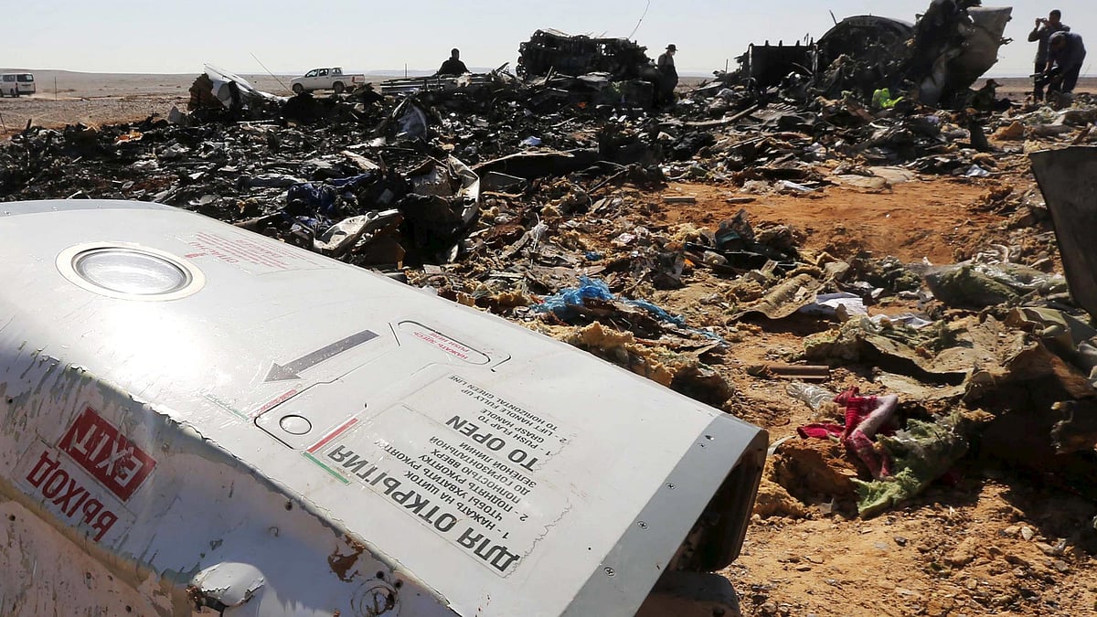 Remains of the Russian airline plane, Airbus A321, in Al-Arish city, Egypt. (Photo: Reuters)
