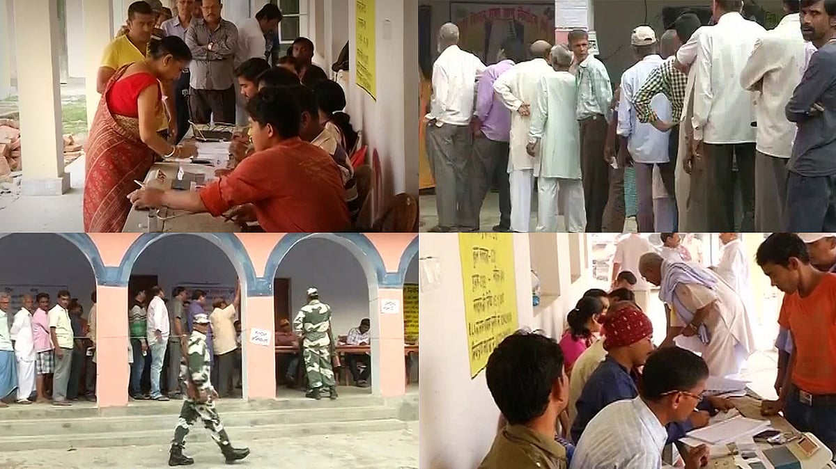 Polling under way for the final phase of Bihar elections. (Photo: ANI)