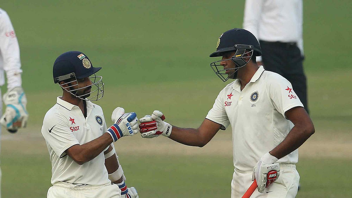 Ashwin finished the day unbeaten on 6, having already notched up the innings’ third-highest partnership. (Photo: Ron Gaunt / BCCI / SPORTZPICS)