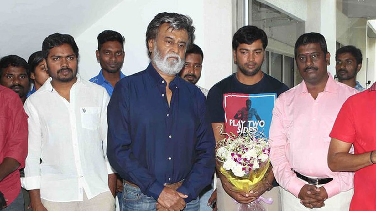 Rajinikanth at the mahurat of <i>Kabali. </i>