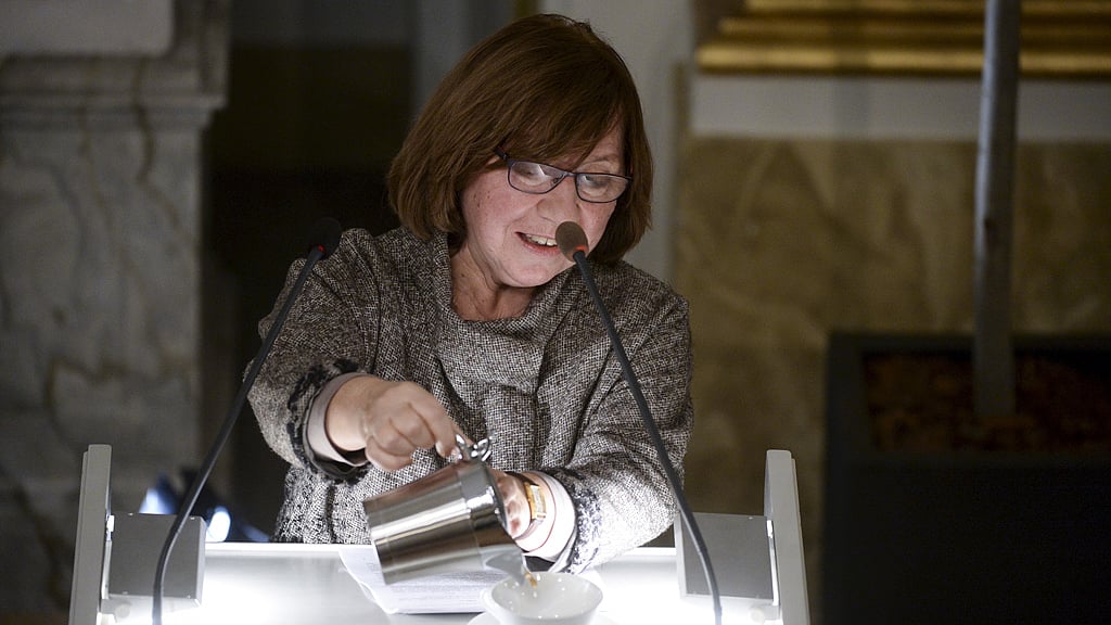 Svetlana Alexievich at the Nobel Prize ceremony in Stockholm. (Photo: Reuters)