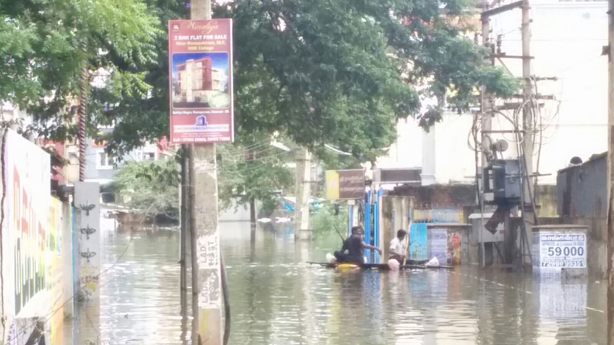 A flooded street in Chennai. (Photo Courtesy: Adhiraj Singh Samyal)