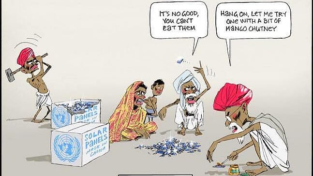The cartoon was Bill Leak’s response to the climate deal signed in Paris. (Photo: Cartoon in the <i><a href="http://www.theaustralian.com.au/opinion/cartoons/bleak-gallery/image-gallery/ee8a4ef1032a9da5a37c87ecb7f34c5c&amp;memtype=anonymous">The Australian</a></i>)