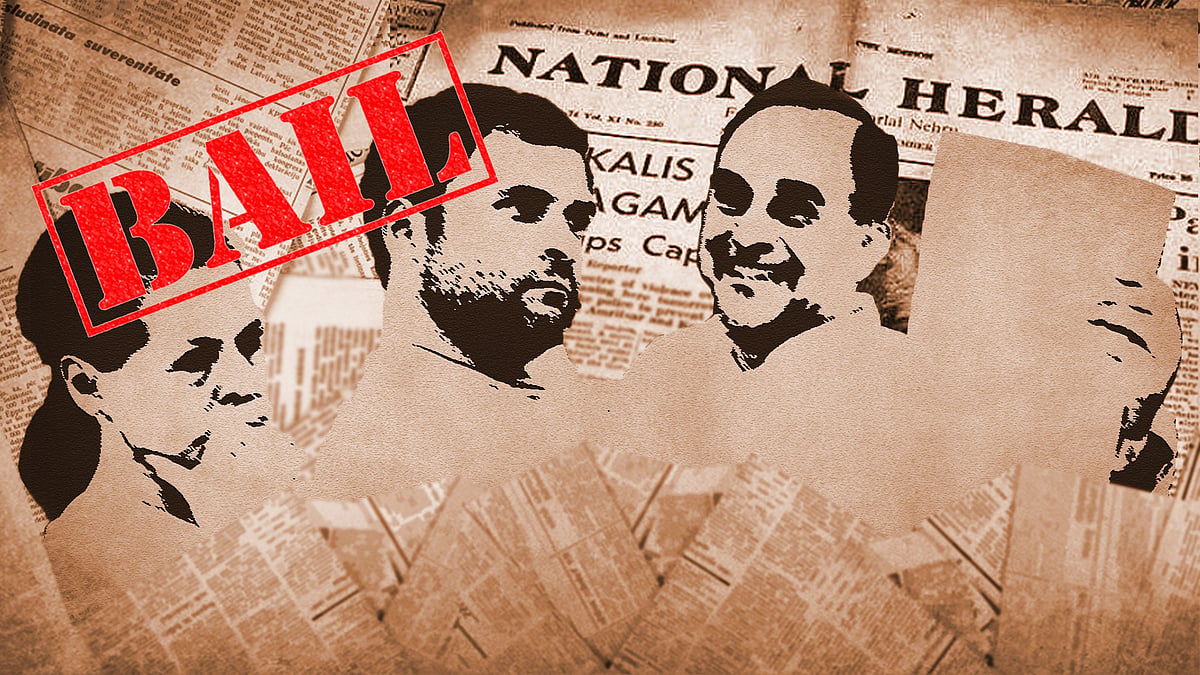 Sonia and Rahul granted bail in the National Herald case. (Photo altered by <b>The Quint</b>)