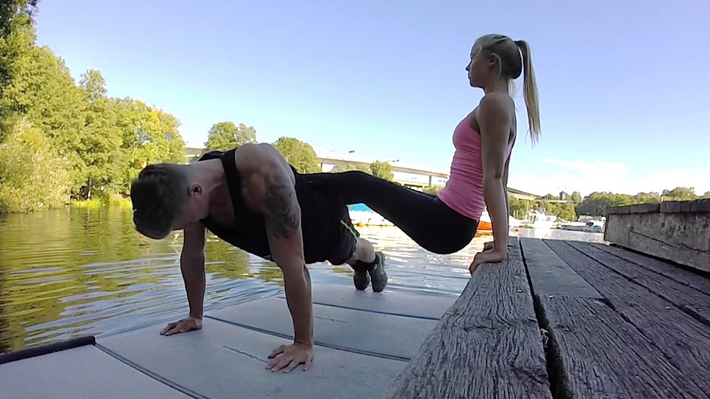 Jesper Lekland and Amanda Wallander from Sweden are famous on Instagram for their couple workouts. (Photo: AP screengrab)