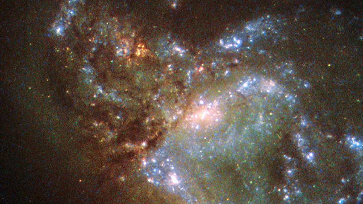 Two separate galaxies have been gradually drawn together, attracted by gravity, and have collided. (Photo Courtesy: ESA/Hubble &amp; NASA) 