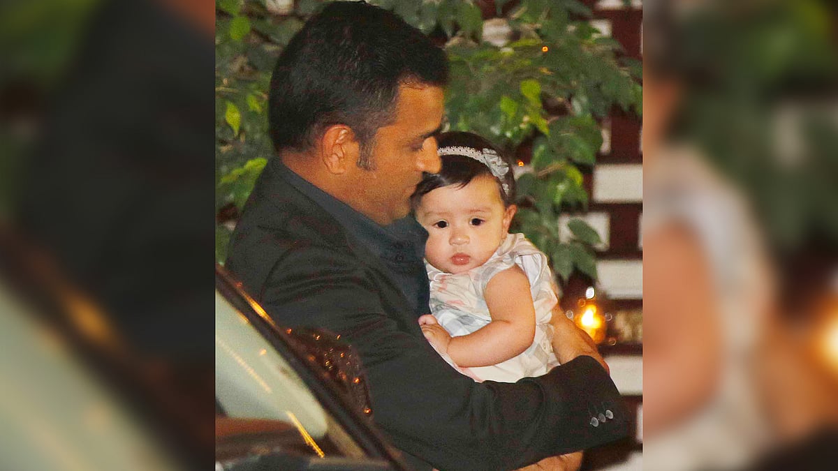 Ziva Dhoni accompanied her parents to the Ambanis party for Harbhajan Singh and Geeta Basra. (Photo: Yogen Shah)