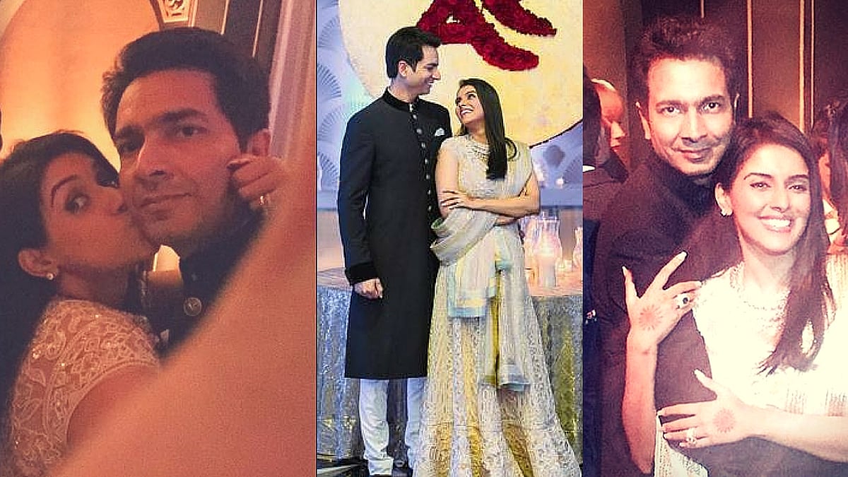 The newly weds Rahul Sharma and Asin. (Photo: Twitter)