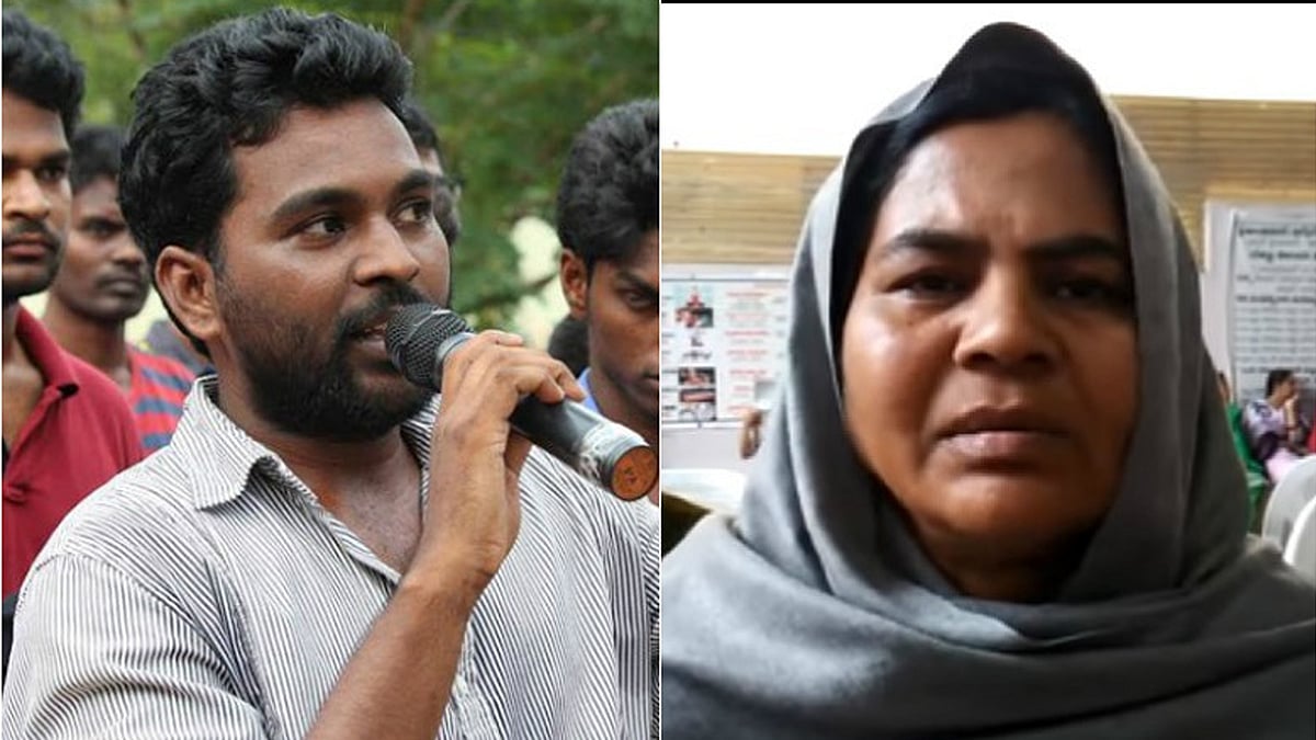 Rohith Vemula and Radhika Vemula, his mother, who according to a probe, has faked being a Dalit. (Photo Courtesy: <i>The News Minute</i>)