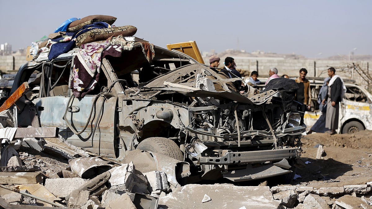 The city of Sanaa after the alleged Saudi attack on Wednesday. (Photo: Reuters)