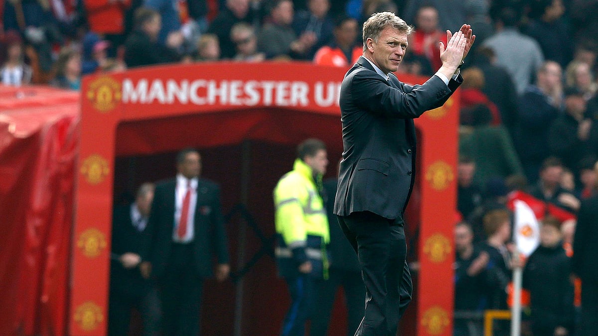 Manchester United’s former manager David Moyes reacts after English Premier League match. (Photo: Reuters)