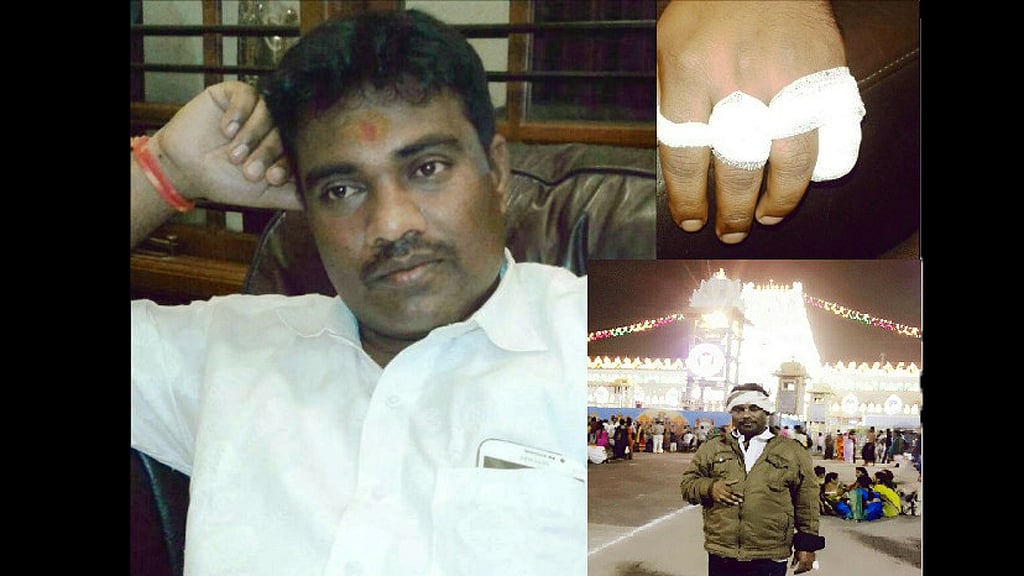 Suresh K claims he cut off his finger for Sonia Gandhi and Rahul Gandhi (Photo Courtesy: The News Minute)
