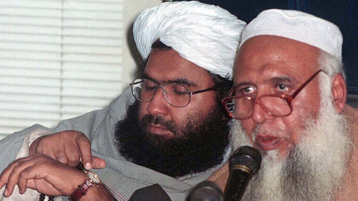 File photo of Pakistani cleric and Jaish-e-Mohammad Maulana, Masood Azhar (left). (Photo: Reuters)