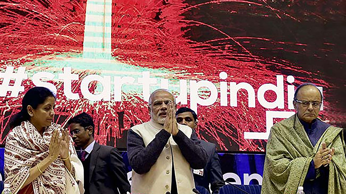Prime Minister Narendra Modi at the Startup India event in
New Delhi. (Photo: PTI) 