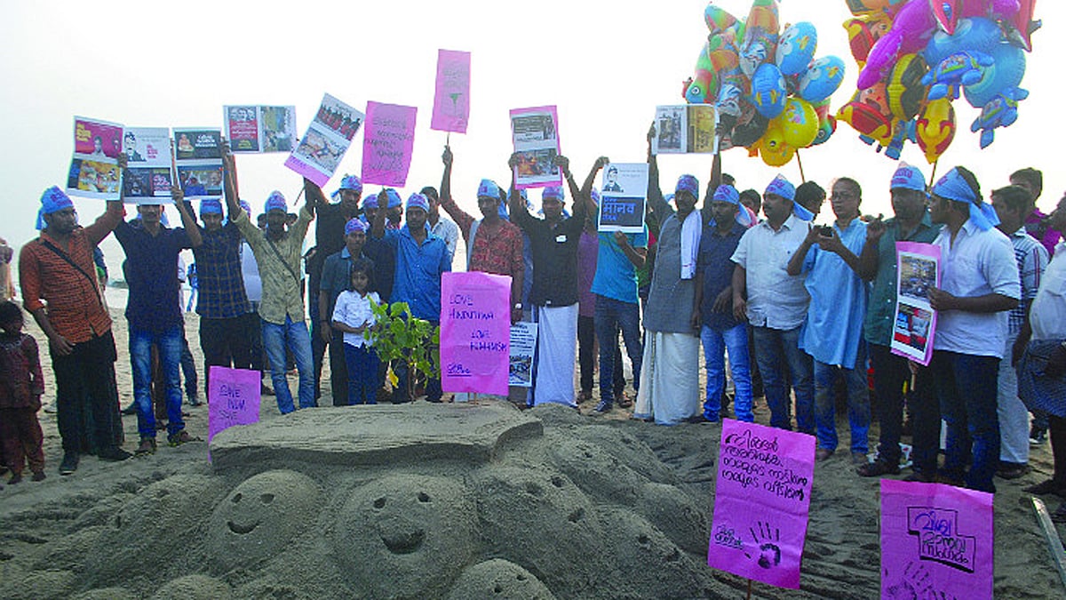 Right wing ideologists organised an event called the Vishwa Manava Sangamam. (Photo Courtesy: The News Minute)