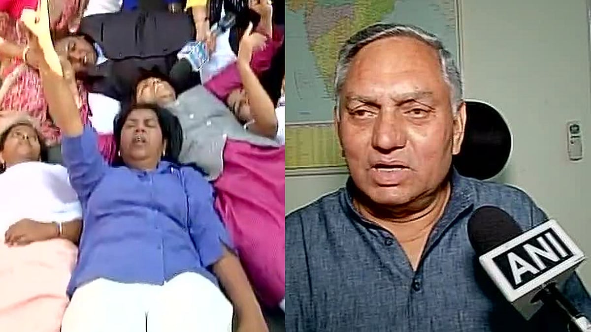 Congress General Secretary Janardan Dwivedi backed the women’s agitation for lifting of centuries old ban. (Photo: The Quint)