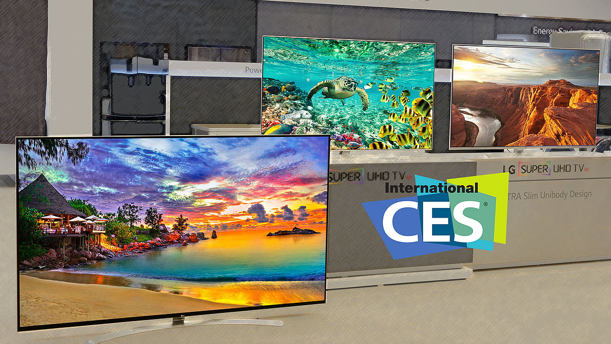 LG’s SUPER UHD TV’s 86UH9550, 65UH9500 and 65UH8500 at CES 2016. (Photo: LG)