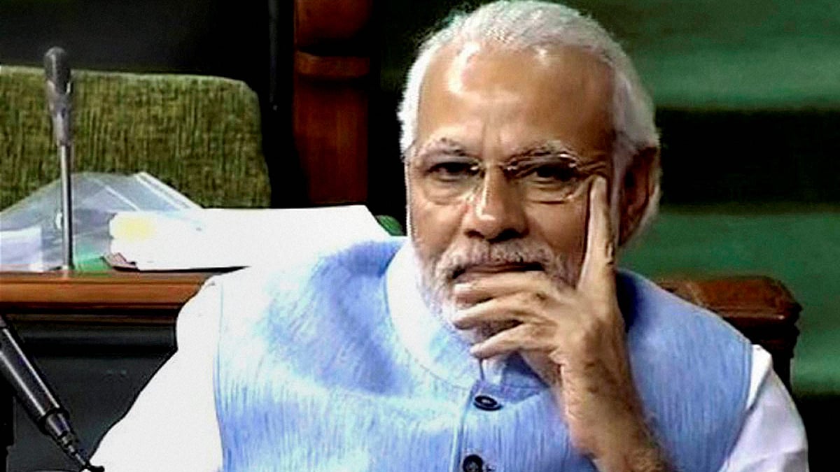 Prime Minister Narendra Modi in the Lok Sabha in New Delhi on Thursday. (Photo: PTI) 