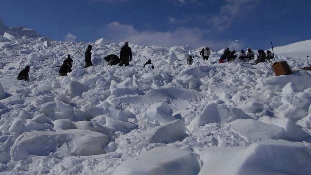 A file photo of rescue operations underway in Siachen post avalanche. (Photo: ANI)