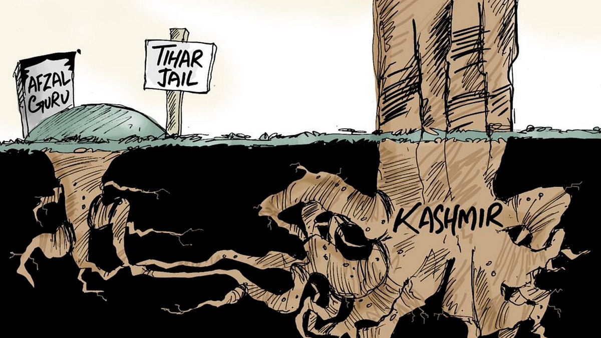 This cartoon by Mir Suhail was removed from Facebook. (Photo: <a href="https://twitter.com/sahirbilaldar/status/697067409425850368">Twitter</a>)
