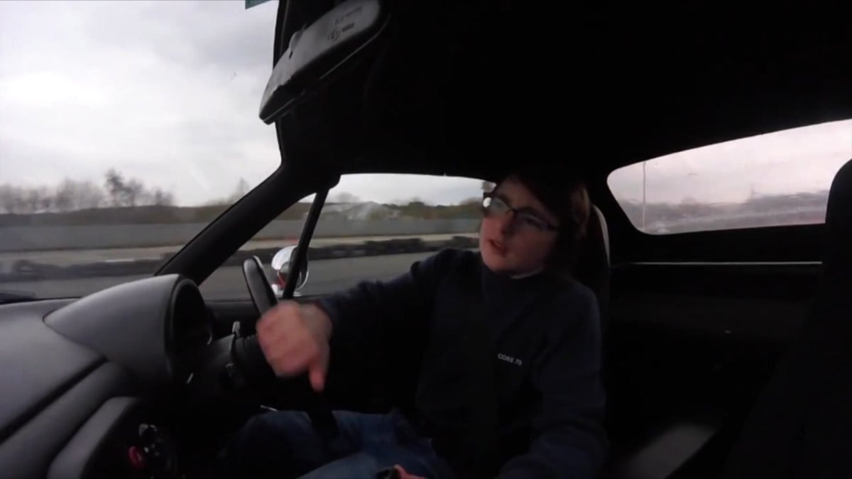 Fionn Condren is just 13 years old, but he is already a skilled stunt driver. (Photo: AP screengrab)