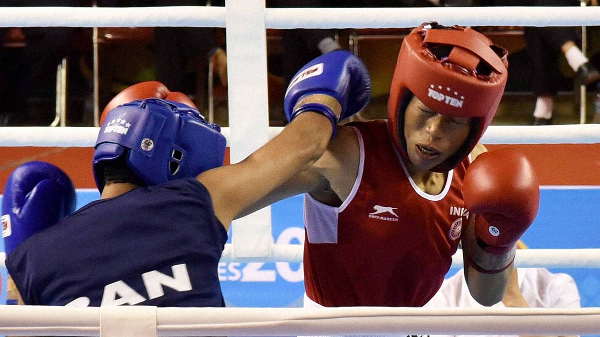 MC Mary Kom during a previous bout at the SAF Games. (Photo: PTI)
