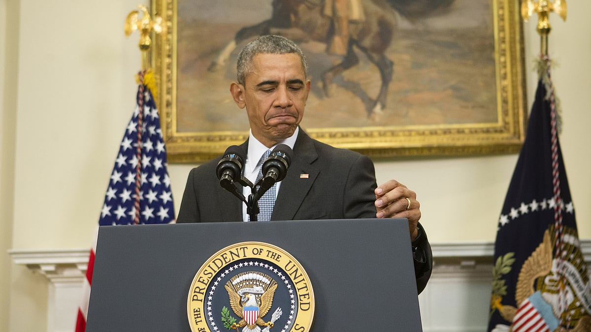 President Barack Obama walks up to the podium before speaking in the Roosevelt Room of the White House in Washington, Tuesday, 23 February 2016. (Photo: AP)