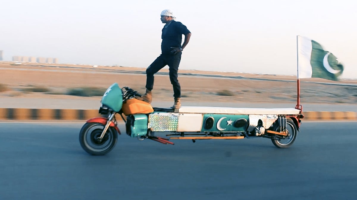 Pakistani cop and bike enthusiast, Ali Jigaro. (Photo: AP sreengrab)