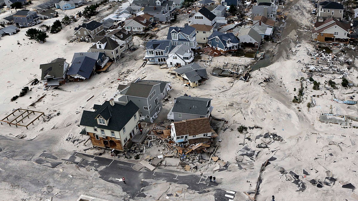 In this 31 Oct0ber 2012 file photo, a view from the air shows the destroyed homes in the wake of Superstorm Sandy in Ortley Beach, N.J. (Photo: AP)