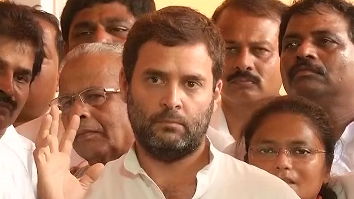 Congress President Rahul Gandhi addressed KPCC workers in Trivandrum on Wednesday. (File photo: PTI)