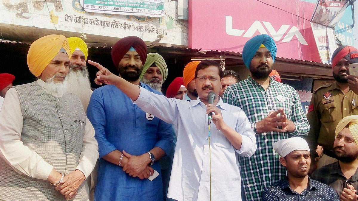 Delhi chief minister Arvind Kejriwal addressing a rally in Punjab on Sunday. (Photo: PTI) 