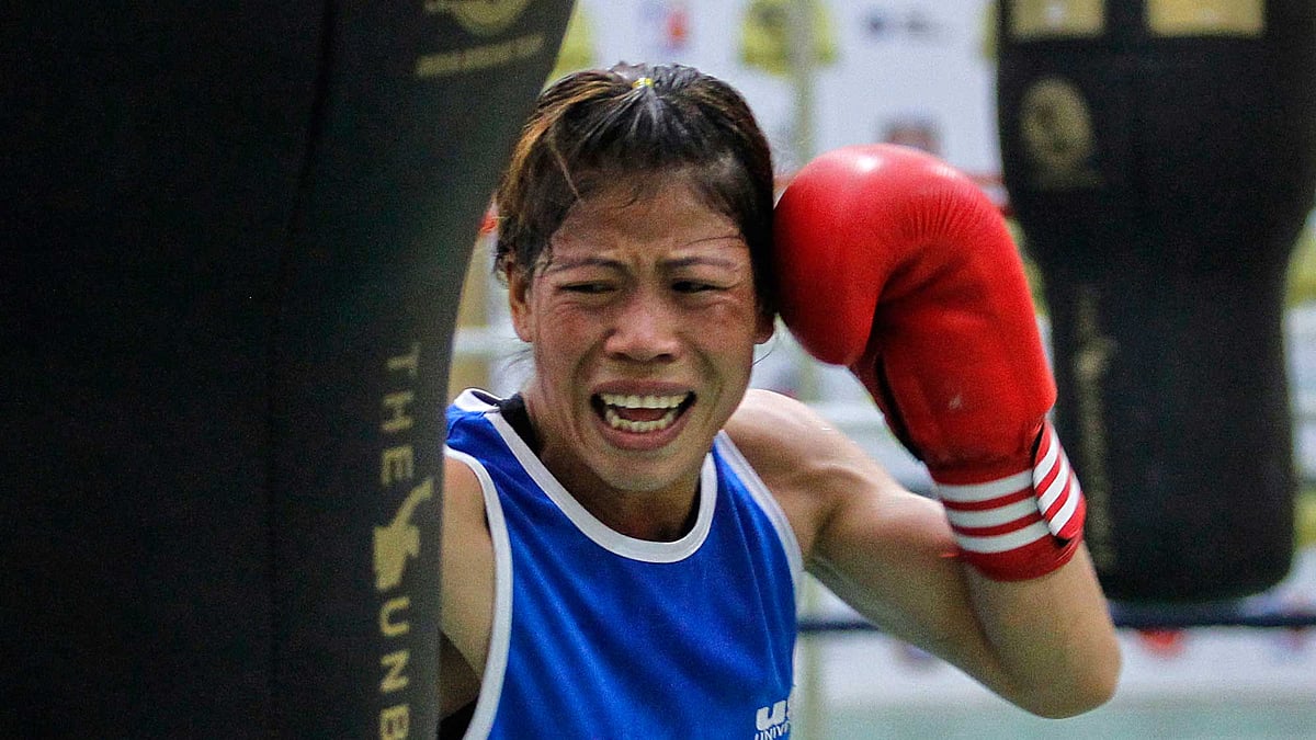File photo of MC Mary Kom in training. (Photo: PTI)
