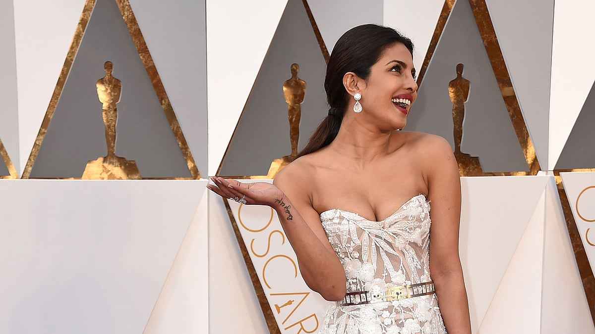 Priyanka Chopra arrives at the Oscars on Sunday, 28 February 2016, at the Dolby Theatre in Los Angeles. (Photo: AP)