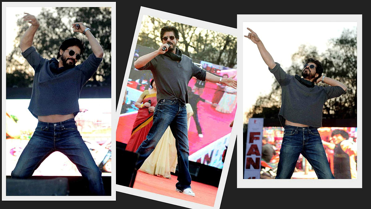The many moods of Shah Rukh Khan at the <i>Fan </i>song launch in Delhi (Photo: Yogen Shah)