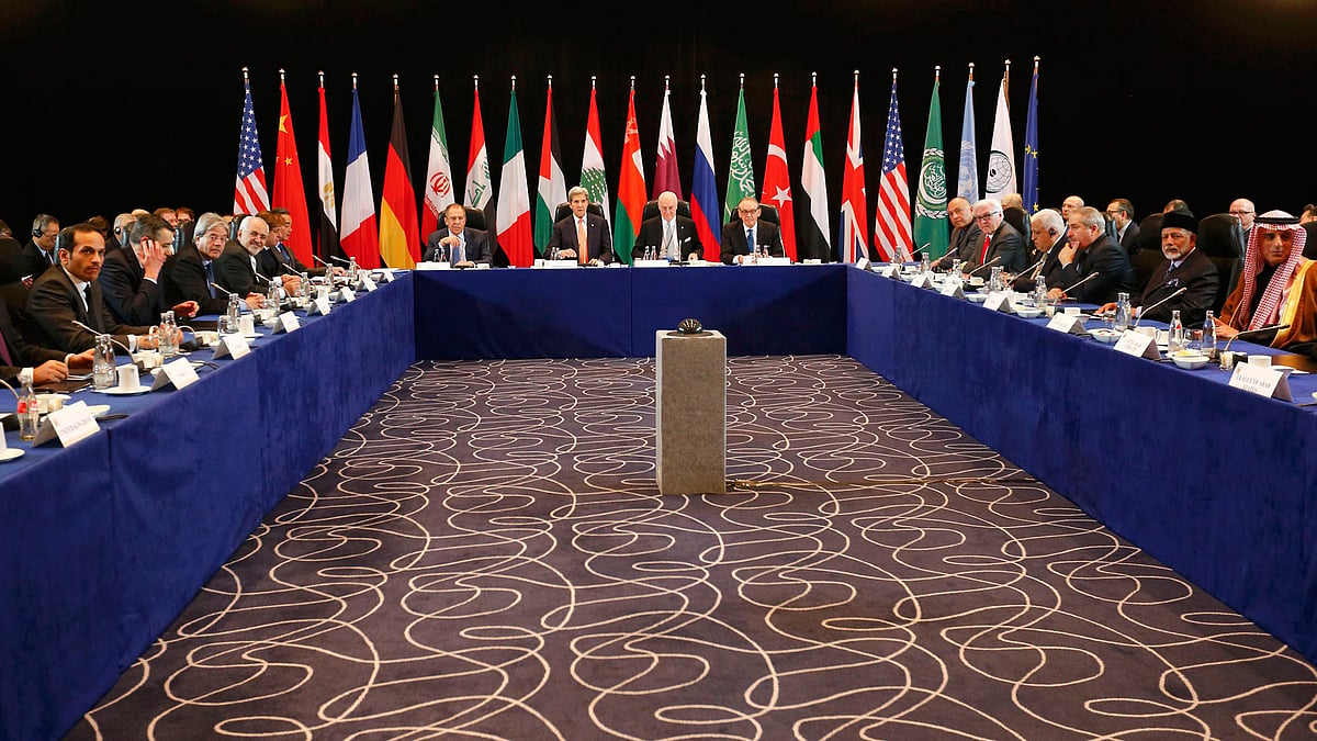 U.S. Secretary of State John Kerry and Russian Foreign Minister Sergey Lavrov along with other leaders, attend the International Syria Support Group (ISSG) meeting in Munich. (Photo: AP)