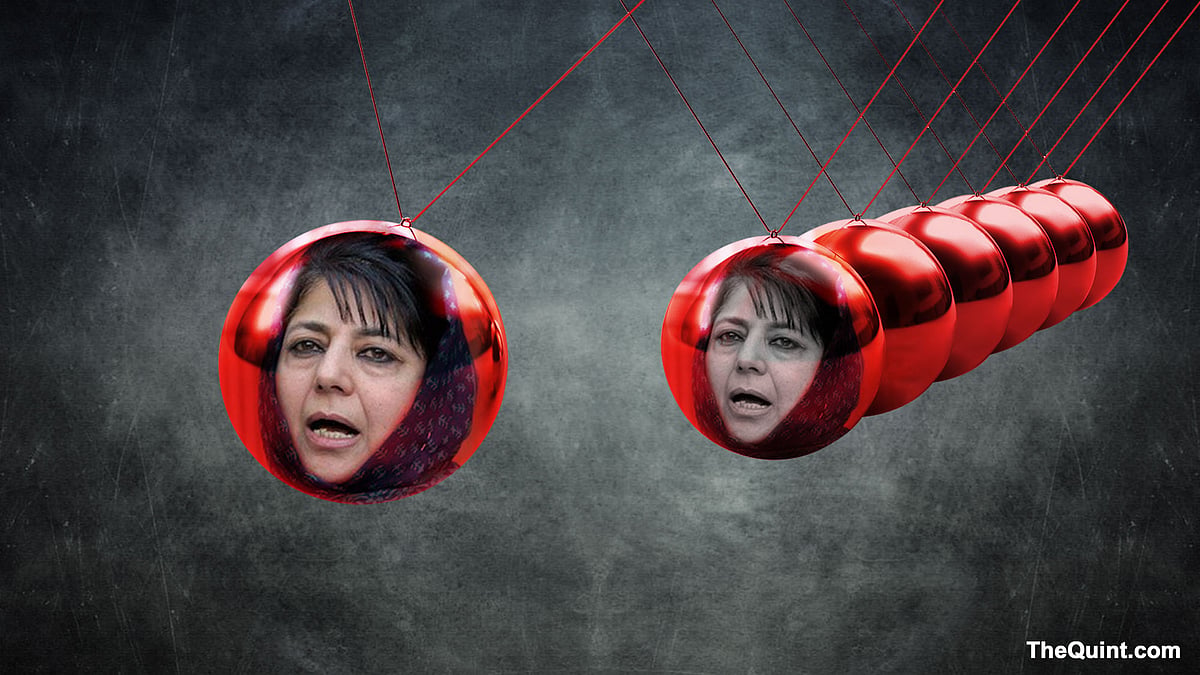 As BJP sends Ram Madhav to meet Mehbooba this Saturday, the PDP scion keeps everyone guessing. (Photo: <b>The Quint</b>)
