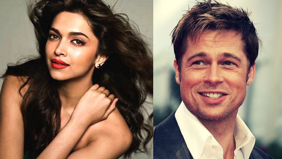 Deepika Padukone and Brad Pitt might be teaming up for a Hollywood flick (Photos: Twitter)