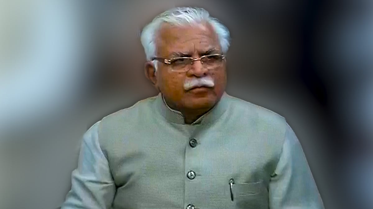 Haryana chief minister Manohar Lal Khattar. (Photo: ANI Screengrab)